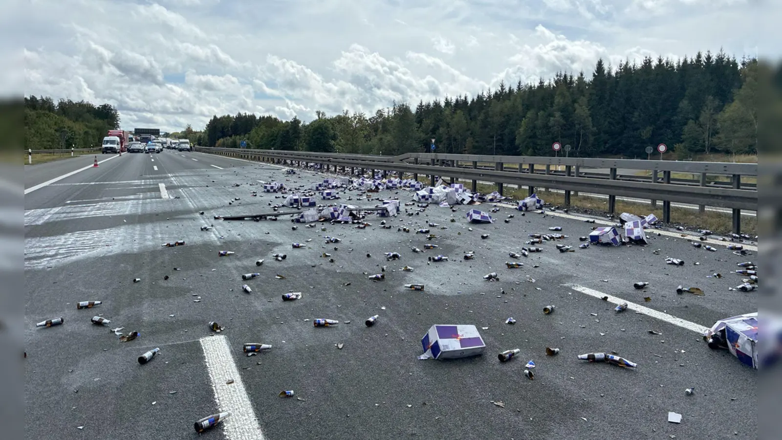 Die Autobahn war stundenlang gesperrt. (Foto: -/Verkehrspolizeiinspektion Hof/dpa)