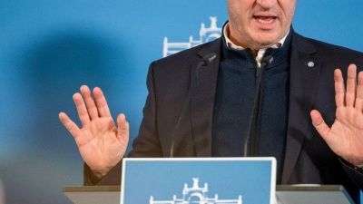 Markus Söder (CSU), Ministerpräsident von Bayern, bei der Pressekonferenz zur Winterklausur der CSU-Landtagsfraktion. (Foto: Daniel Vogl/dpa)