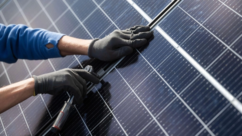 Photovoltaikanlagen sind zum begehrten Ziel für Diebe geworden: Manche haben es auf die verbaute Technik abgesehen. Andere, wie jetzt bei Neuendettelsau, schlicht auf Rohstoffe. (Foto: Marijan Murat/dpa/dpa-tmn)