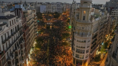 Der Protest war eindrucksvoll.  (Foto: Jorge Gil/EUROPA PRESS/dpa)