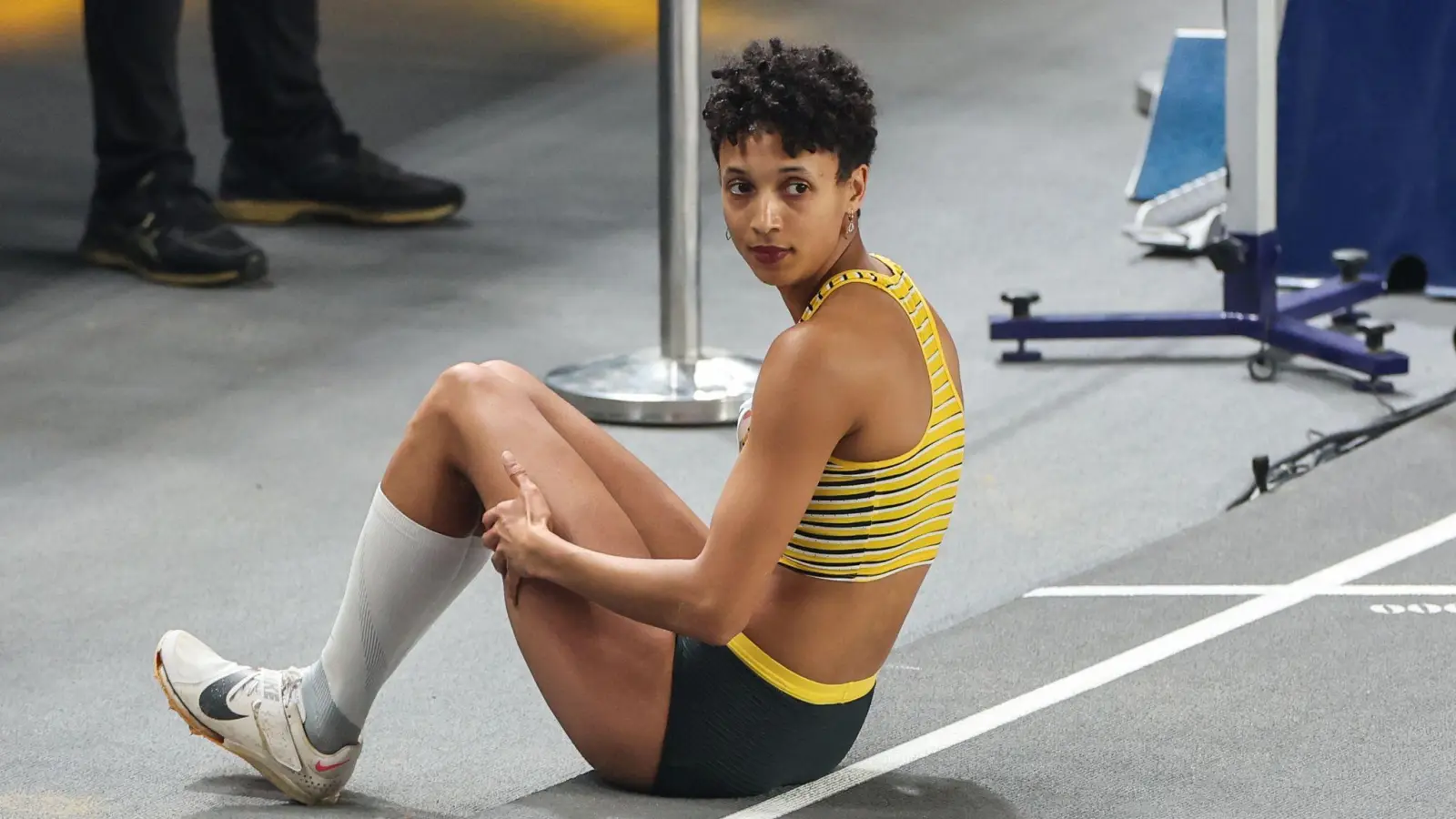 Hat bei der Hallen-EM die erhoffte Medaille verpasst: Malaika Mihambo. (Foto: Oliver Weiken/dpa)