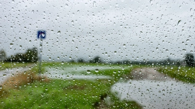 Regen und Schneeschmelze können in Franken zu Hochwasser führen. (Symbolbild) (Foto: Armin Weigel/dpa)