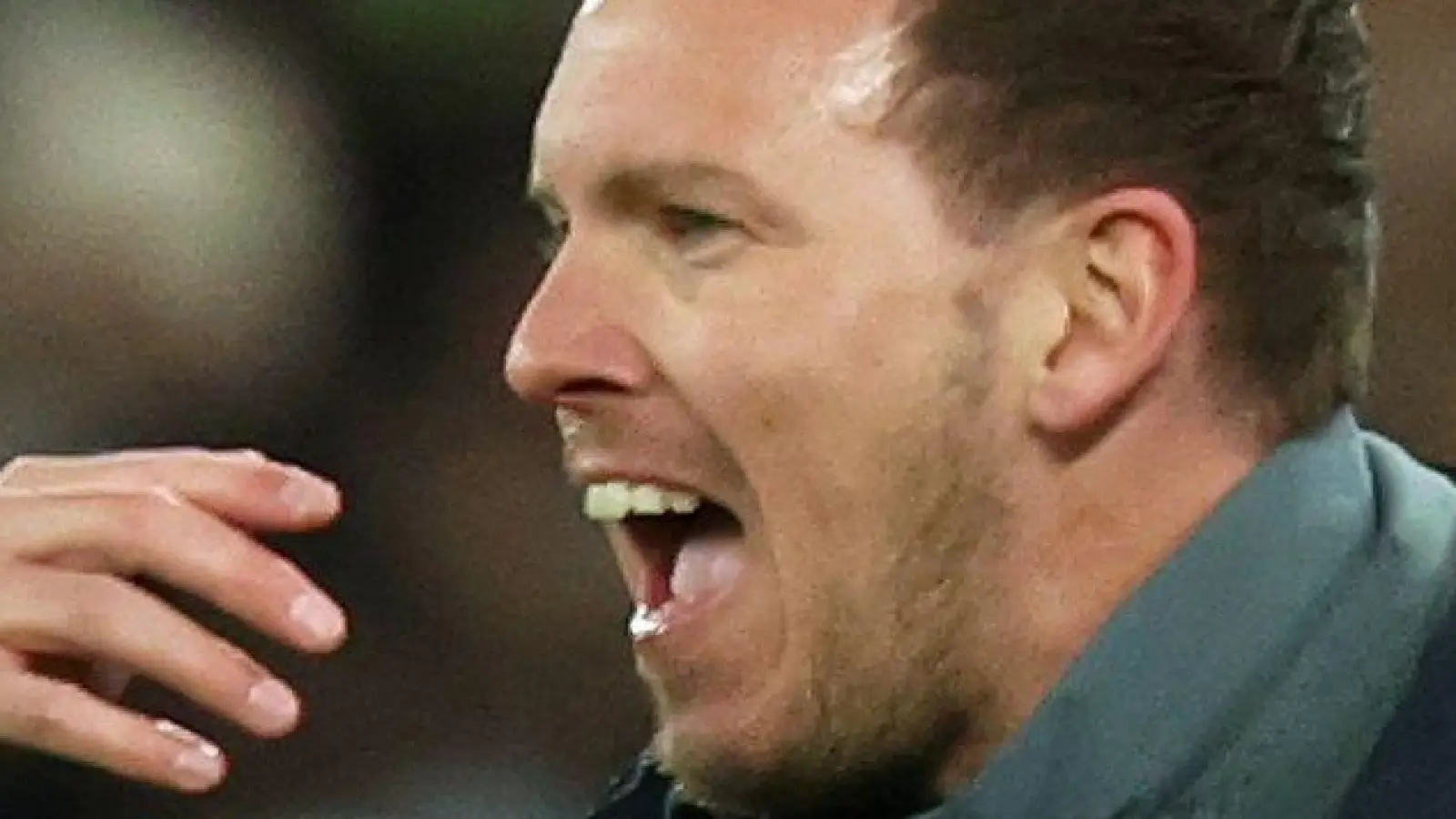 Alles hört auf sein Kommando: Julian Nagelsmann in Aktion am Spielfeldrand.  (Foto: Christian Charisius/dpa)