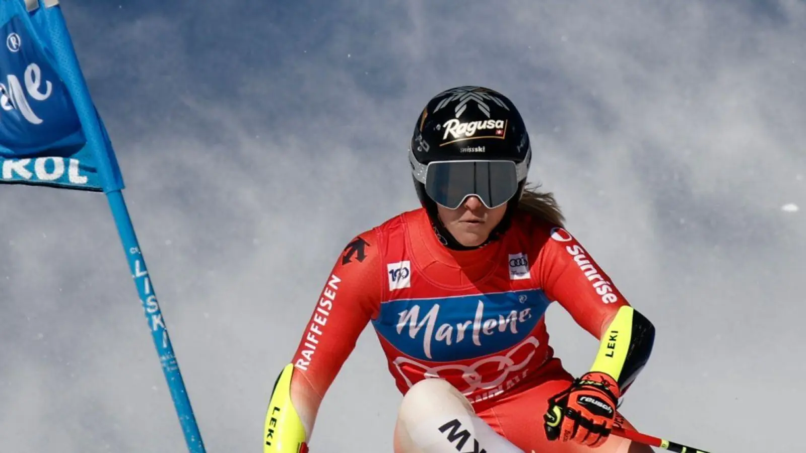 Lara Gut-Behrami siegt beim Riesenslalom in Kronplatz. (Foto: Gabriele Facciotti/AP/dpa)