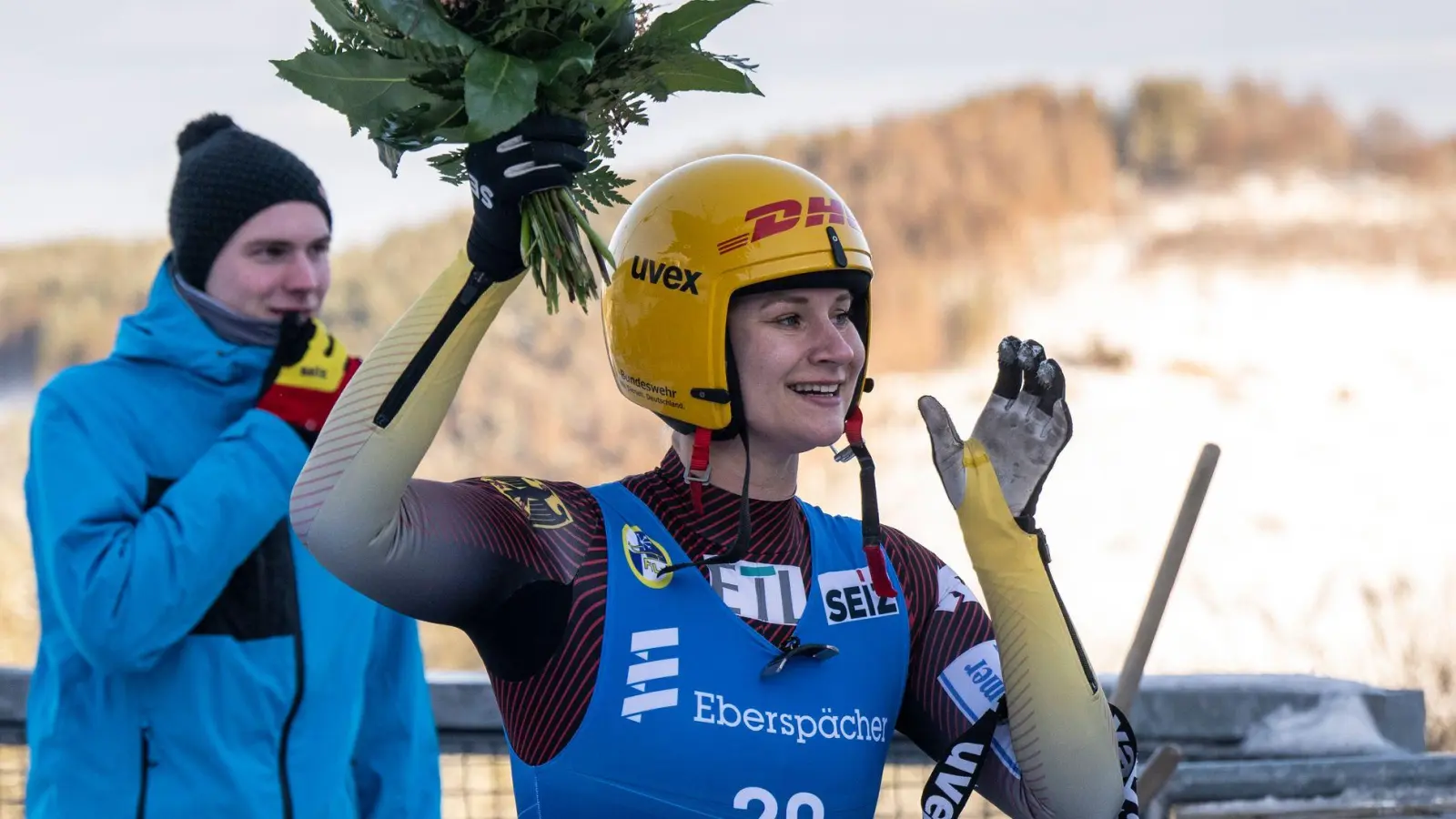 In der kommenden Saison geht Dajana Eitberger gemeinsam mit Magdalena Matschina als Doppel „Eitberger/Matschina“ an den Start. (Foto: David Inderlied/dpa)