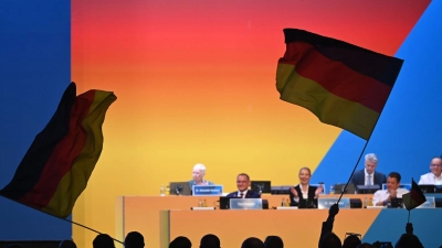 Parteichefin Weidel rief ihre Partei unter großem Jubel dazu auf, „das gesamte Land“ in Schwarz-Rot-Gold zu tauchen. (Foto: Katharina Kausche/dpa)