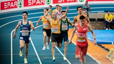 Geschafft: Florian Bremm sichert sich im Vorlauf über 3000 Meter einen Platz im Finale.<br> (Foto: Stefan Mayer)