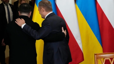 Polens Regierungschef Tusk muss bei der Wiederaufbaukonferenz auf Selenskyj verzichten. (Archivbild) (Foto: Radek Pietruszka/PAP/dpa)