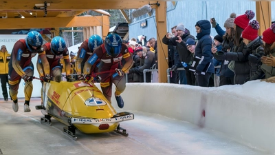 Vier Weltcup-Siege hat Felix Straub als Anschieber im Team von Francesco Friedrich schon geholt. Auch in Lillehammer war das Team erfolgreich. (Foto: BSD/Viesturs Lacis)