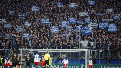 Fanproteste beim Bundesliga-Spiel Hamburger SV - VfB Stuttgart. (Foto: Christian Charisius/dpa)