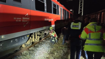 Eine Rauchentwicklung an einer Regionalbahn rief mehrere Feuerwehren am Bahnhof Steinach auf den Plan. (Foto: Rainer Weiskirchen)