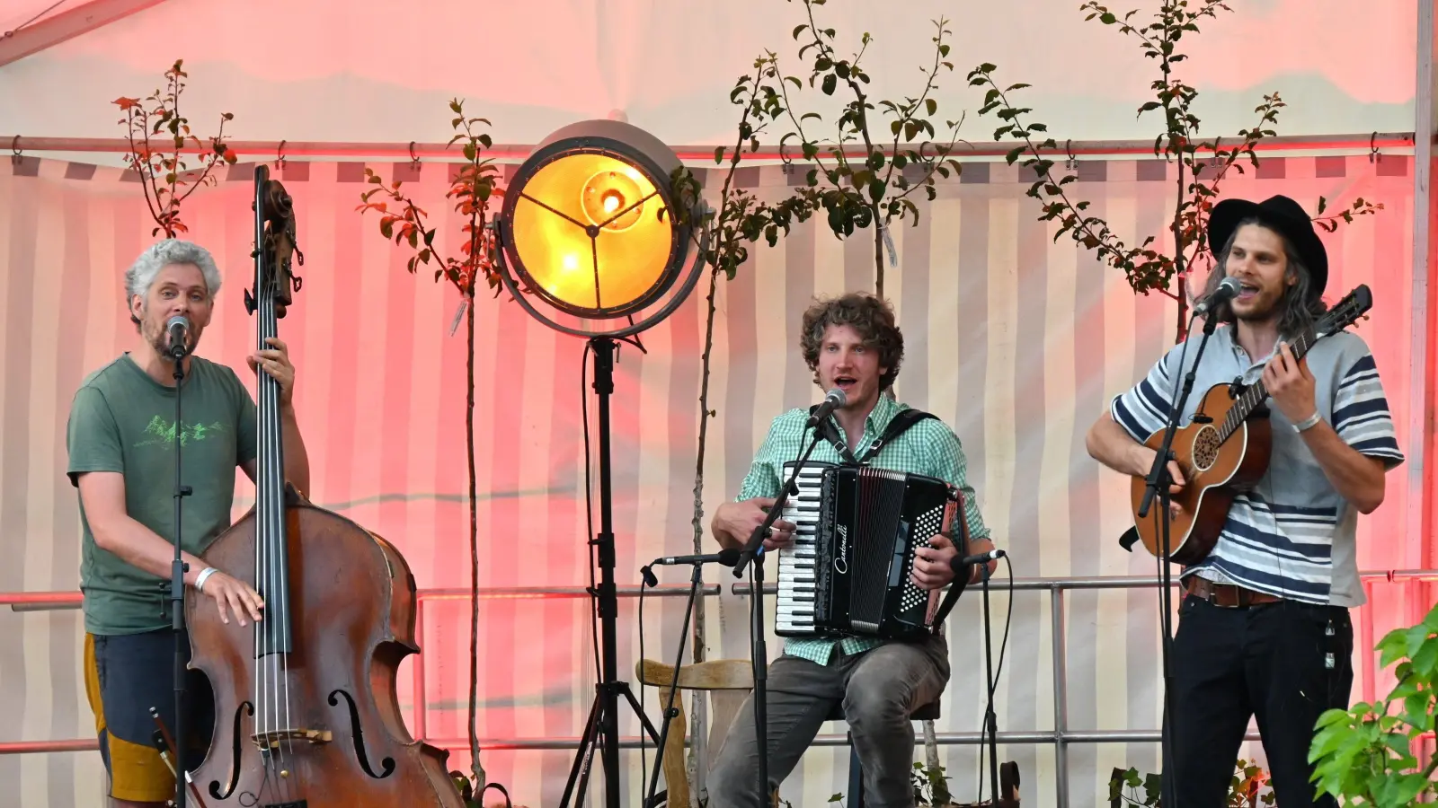 Georg, Heiner und Johannes Bomhard (von links) gehörten im Juni zu den umjubelten Künstlern beim Edzerdla-Festival in Burgbernheim. (Foto: Manfred Blendinger)