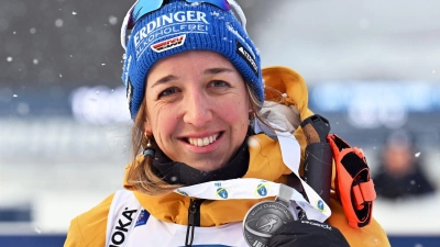 Franziska Preuß hat die nächste Medaille gewonnen. (Foto: Martin Schutt/dpa)