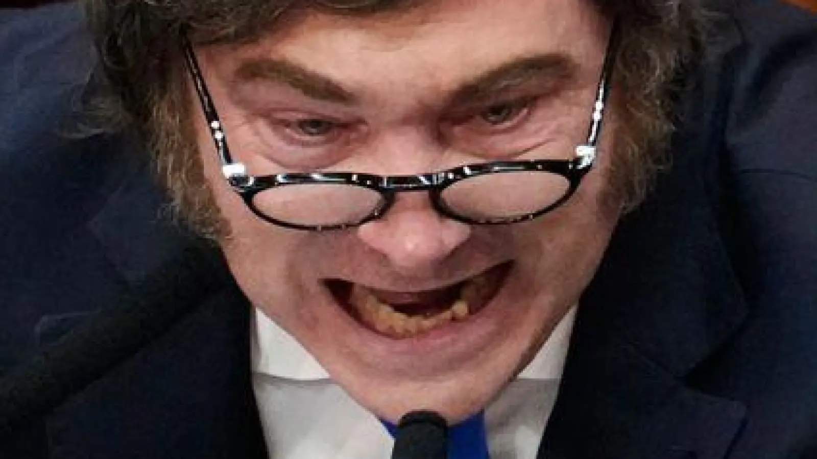 Der ultraliberale Präsident gerät heftig mit oppositionellen Abgeordneten aneinander.  (Foto: Gustavo Garello/AP/dpa)