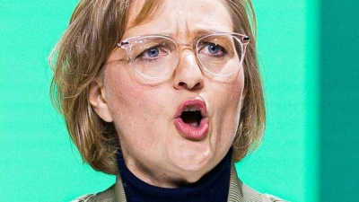 Grünen-Chefin Franziska Brantner wählte in Hannover ungewöhnlich deutliche Worte. (Foto: Moritz Frankenberg/dpa)