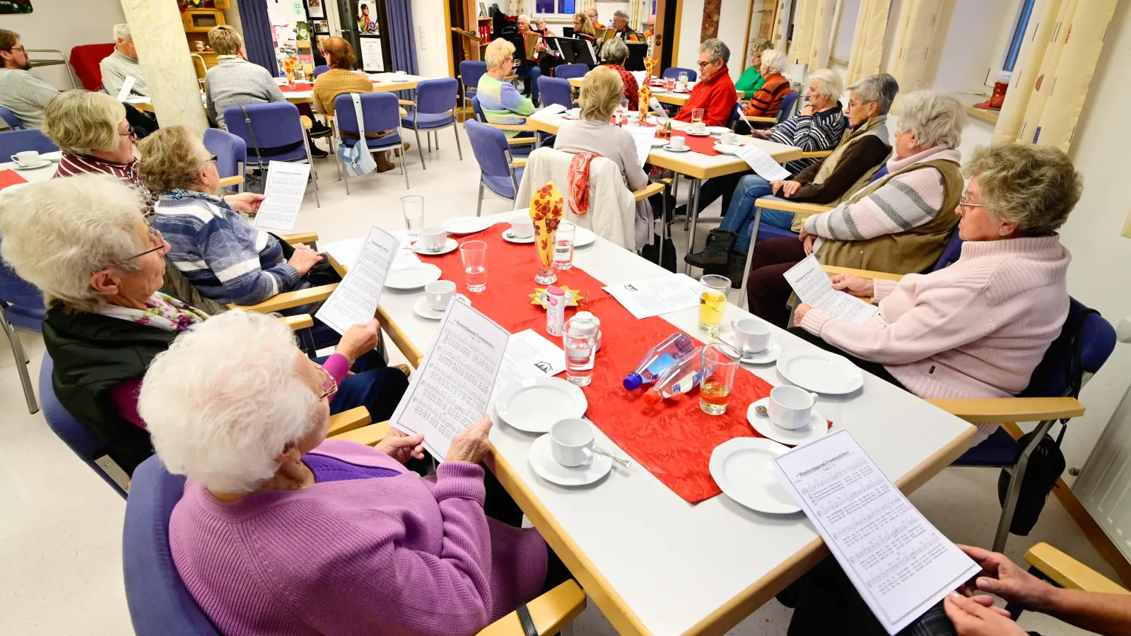 Das beste Mittel gegen Einsamkeit ist Gesellschaft: Gelegenheit, Kontakte zu pflegen, bietet das Haus der Begegnung in Lichtenau. Hier singen die Senioren zum Beispiel gemeinsam zu Akkordeon-Begleitung. (Foto: Jim Albright)