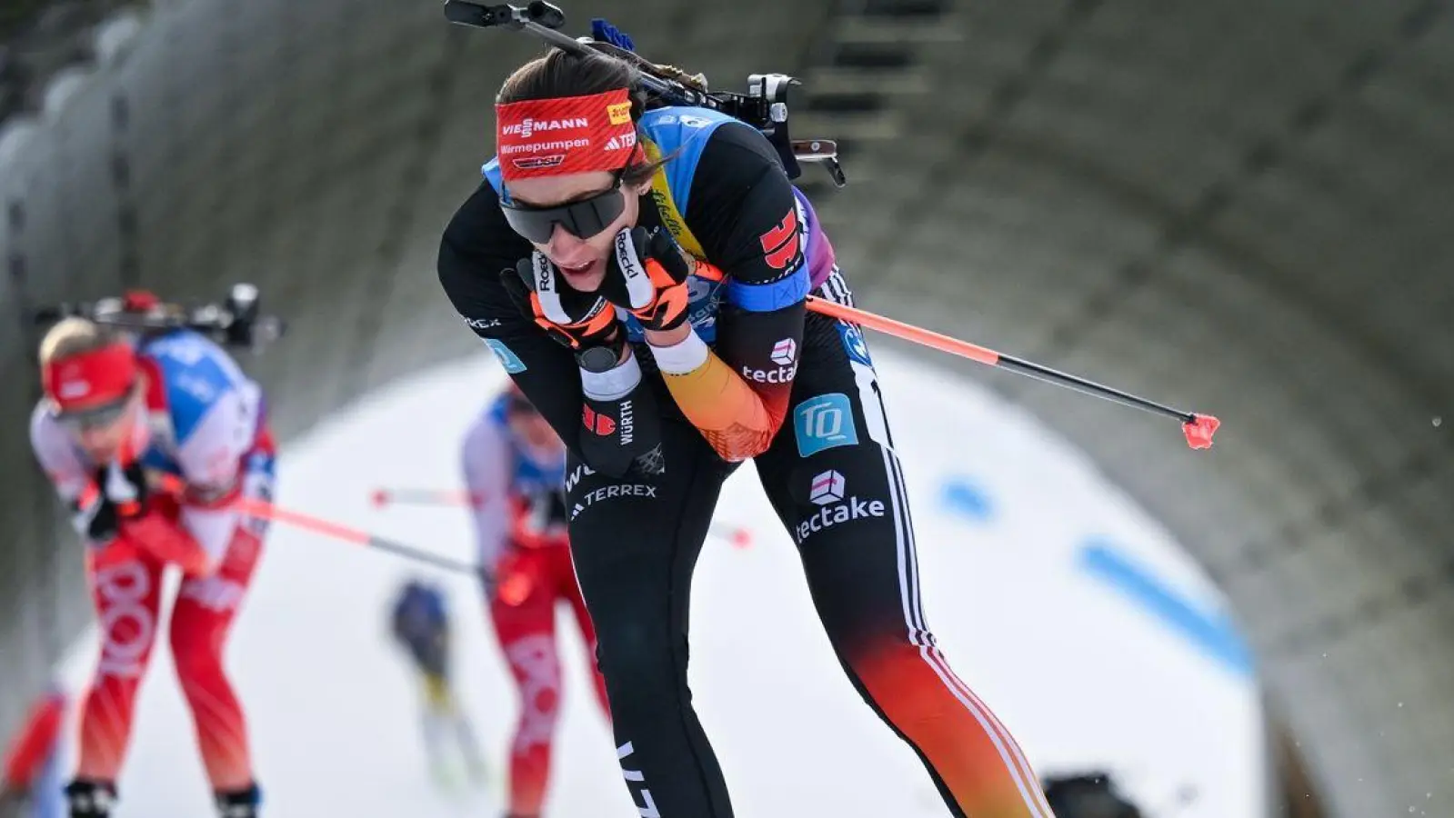 Vanessa Voigt kam im Massenstart auf den fünften Platz. (Foto: Hendrik Schmidt/dpa)