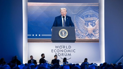 Im vergangenen Jahr hatte sich Trump zuschalten lassen. (Archivbild) (Foto: Laurent Gillieron/KEYSTONE/dpa)