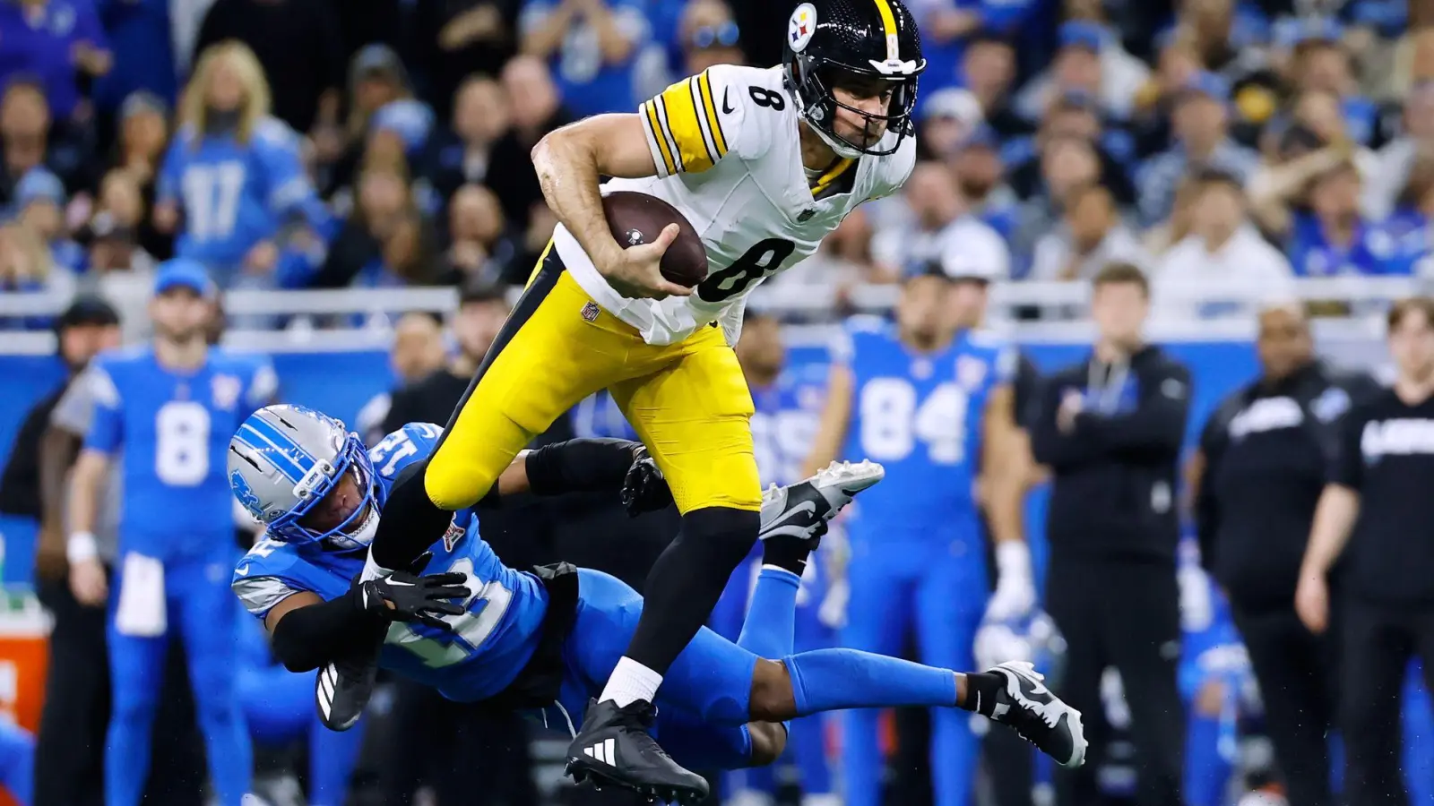 Die Lions konnten die Steelers um Quarterback Aaron Rodgers nicht zu Fall bringen. (Foto: Rey Del Rio/ AP/dpa)