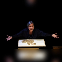Entlockt spielerisch Buchstaben kleine Geschichten und verblüffende Einsichten: Kathrin Blüchert vom Theater Katinkaspringinsfeld aus Nürnberg in ihrem Stück „Zauberzeichen” (Foto: Thomas Wirth)