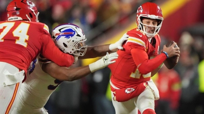 Patrick Mahomes hat die Kansas City Chiefs erneut in den Super Bowl geführt (Foto: Charlie Riedel/AP/dpa)