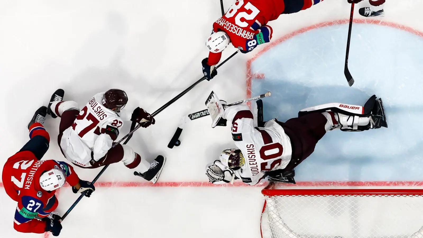 Norwegen steht erstmals im Halbfinale einer Eishockey-WM. (Foto: Anthony Anex/KEYSTONE/dpa)