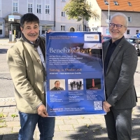Rotary-Präsident Jochen Heldmann und Conference Chair Dr. Udo Feldheim freuen sich auf viele Besucher beim Jubiläums-Benefizkonzert am Samstag, 10. Okober, im Onoldiasaal in Ansbach.  (Foto: Thomas Schaller)