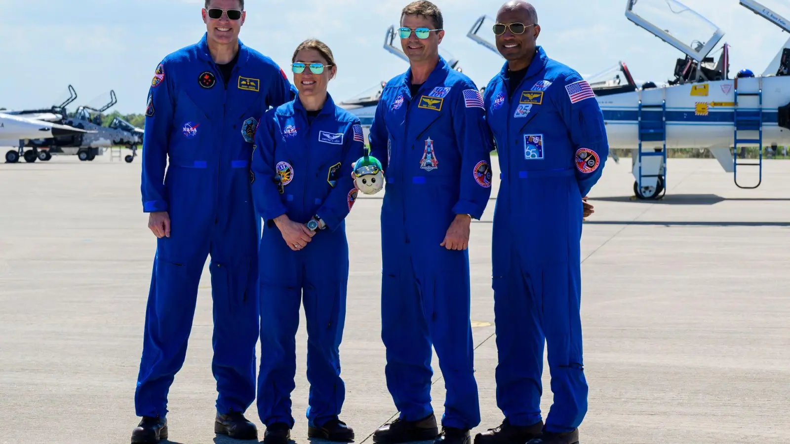 Die Crew ist am Weltraumbahnhof angekommen.  (Foto: Jennifer Briggs/ZUMA Press Wire/dpa)