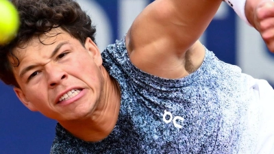 US-Profi Ben Shelton im Münchner Finale gegen Flavio Cobolli aus Italien. (Foto: Sven Hoppe/dpa)