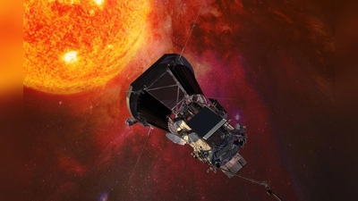 Die Sonde „Parker Solar Probe“ auf dieser Computergrafik ist 2018 gestartet. (Archivbild) (Foto: Johns Hopkins University Applied Physics Laboratory/NASA/dpa)