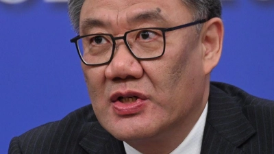 Chinas Handelsminister Wang verwies auf globale Konflikte.  (Foto: Johannes Neudecker/dpa)