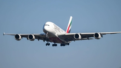 Am Dienstag landete bereits ein Flug der Airline Emirates in Frankfurt. (Foto: Florian Wiegand/dpa)