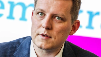 NRW-FDP-Chef Henning Höne gab bekannt, dass er als Bundesvorsitzender der Partei kandidiert.  (Foto: Christoph Reichwein/dpa)