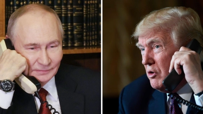 Trump gratuliert Putin nach Kremlangaben zum Geburtstag und wünscht ihm Erfolg. (Archivbild) (Foto: Mikhail Metzel/Pool Sputnik Kremlin/AP/dpa)