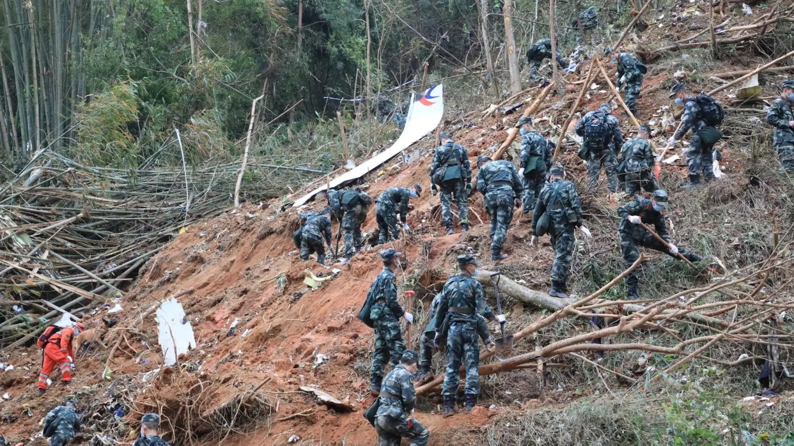 Am 22. März stürzte die Passagiermaschine in der südchinesischen autonomen Region Guangxi Zhuang ab. (Foto: Jiang Huaipeng/XinHua/dpa)