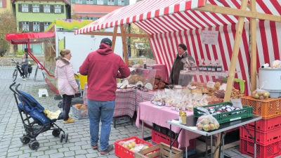 Bei den Regionaltagen gab es Erzeugnisse direkt aus dem Raum um Dinkelsbühl. Zur Palette der Produkte zählten Obst, Honig, Gemüse, Wurst und Brot. (Foto: Alexander Schäffer)