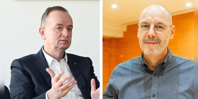 Traten in der Stichwahl um das Amt des Oberbürgermeisters für Ansbach gegeneinander an: Amtsinhaber Thomas Deffner (links) und Hans-Jürgen Eff.  (Foto: Jim Albright, Evi Lemberger)