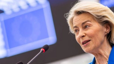 „Wir stehen an einem Scheideweg“, sagte Kommissionspräsidentin Ursula von der Leyen. (Foto: Philipp von Ditfurth/dpa)