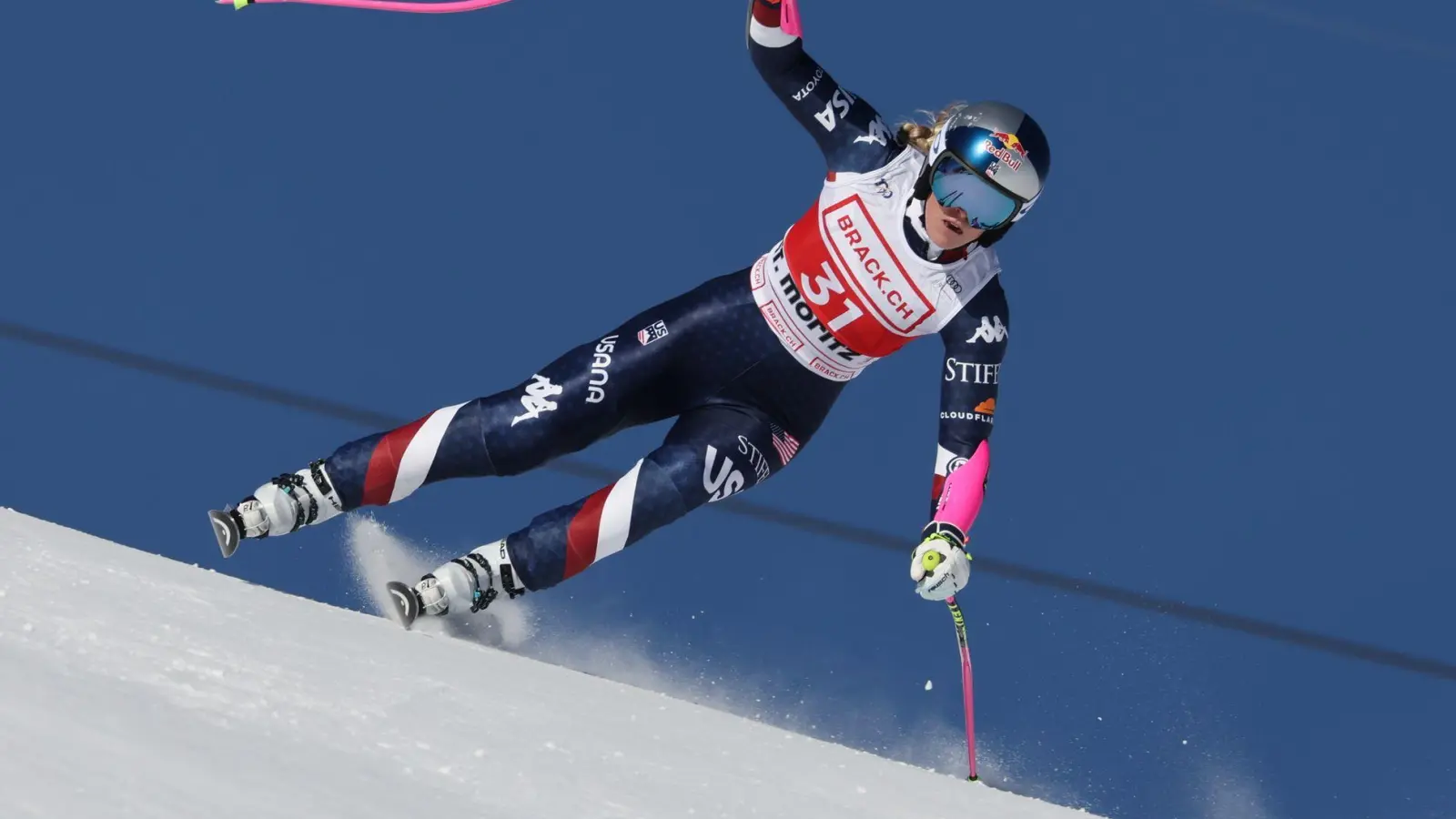 Voll in Aktion: Lindsey Vonn. (Foto: Marco Trovati/AP/dpa)