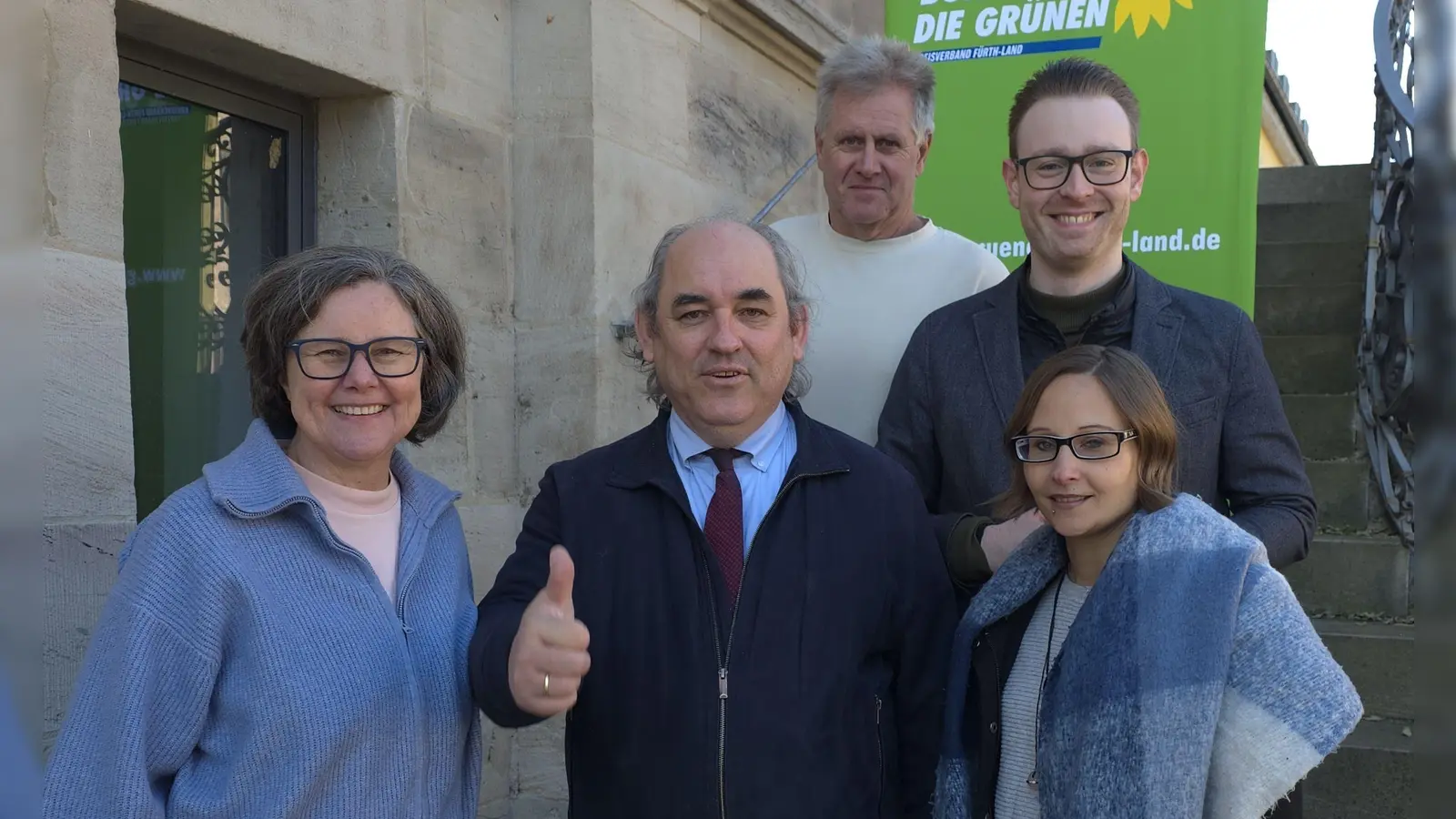 Leonia Dignat, Dr. Frieder Kleefeld, Peter Dignat, André Höftmann und Ilona Jünger (von links) bewerben sich für den Gemeinderat in Wilhermsdorf, Kleefeld zusätzlich auch ums Bürgermeisteramt der Marktgemeinde. (Foto: Ortsverband Wilhermsdorf Bündnis 90/Die Grünen)