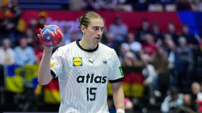 Juri Knorr steht den Handballern im WM-Viertelfinale gegen Portugal wohl zur Verfügung.  (Foto: Sören Stache/dpa)