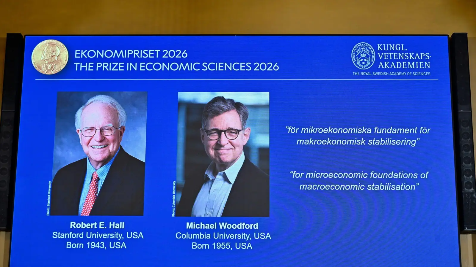  Robert E. Hall und Michael Woodford arbeiten an den US-Eliteuniversitäten Stanford und Columbia. (Foto: Anders Wiklund/TT News Agency via AP/dpa)