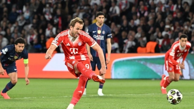 Elfmeter versenkt: Es war das 13. Tor von Harry in dieser Champions-League-Saison.  (Foto: Federico Gambarini/dpa)