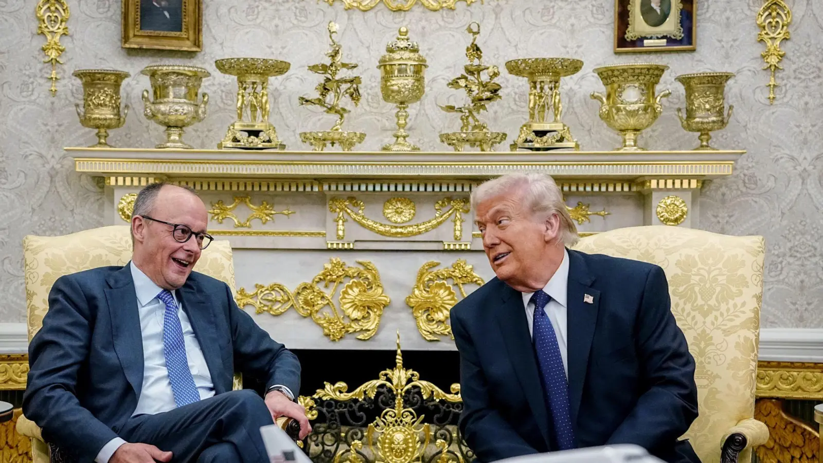 Kanzler und US-Präsident kamen wieder gut miteinander zurecht im Oval Office. (Foto: Kay Nietfeld/dpa)