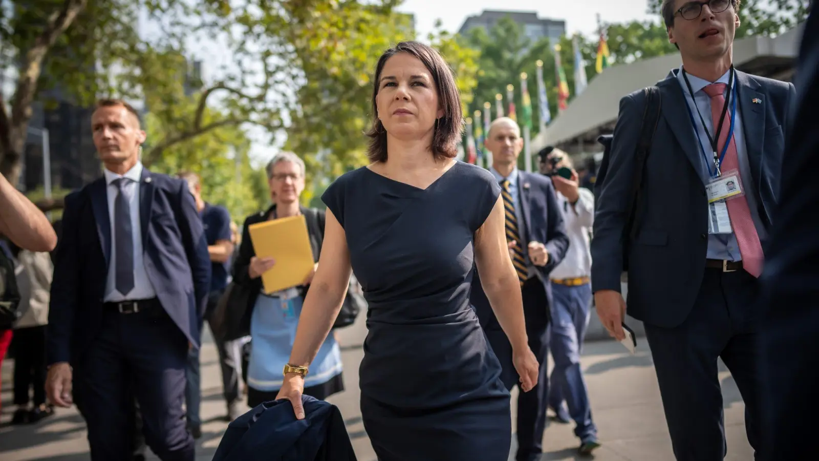 Außenministerin Annalena Baerbock hält sich in New York zum Festakt zum 25. Jahrestag des Römischen Statuts des Internationalen Strafgerichtshofs und zur Sitzung des UN-Sicherheitsts auf. (Foto: Michael Kappeler/dpa)