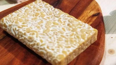 Tempeh besteht aus fermentierten Sojabohnen und ist eine gute, pflanzliche Proteinquelle. (Foto: Bernd Diekjobst/dpa-tmn)