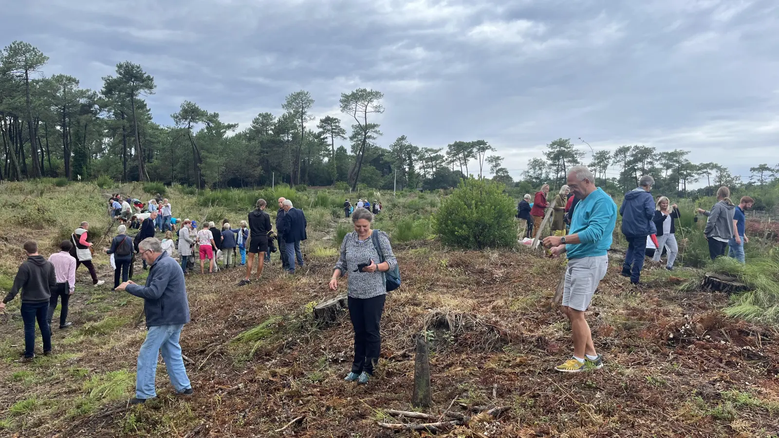 Diese Parzelle im Pignada-Wald im südwestfranzösischen Anglet ist den Menschen in Ansbach gewidmet. Der große Brand im Sommer des Jahres 2020 sorgte zum Beispiel hier für große Schäden. Davon konnten sich Gastgeber und Gäste aus der Partnerstadt in Deutschland bei dem Jubiläumsbesuch überzeugen. (Foto: Oliver Herbst)