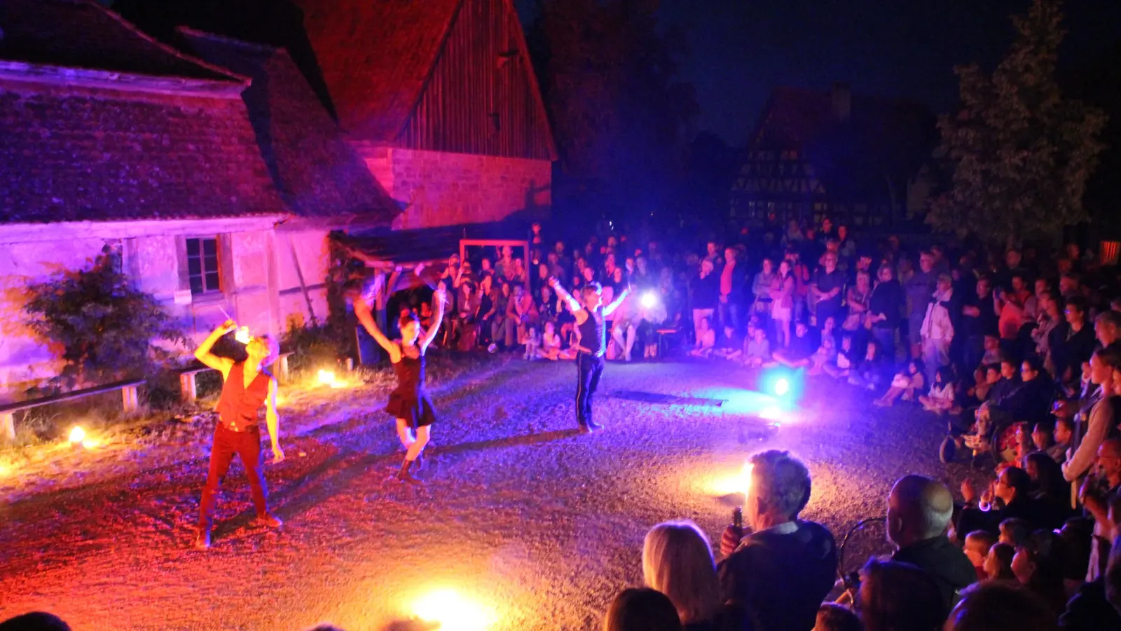 Nach einem sechsstündigen Programm endet die MuseumsNacht auch in diesem Jahr mit einer Feuerjonglage. (Archivbild: Lisa Baluschek)