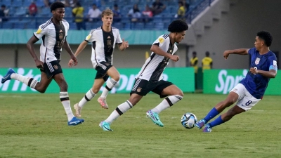 Die deutsche U17-Auswahl hatte bei der WM 3:2 im Achtelfinale gegen die USA gewonnen. (Foto: Septianjar Muharam/XinHua/dpa)