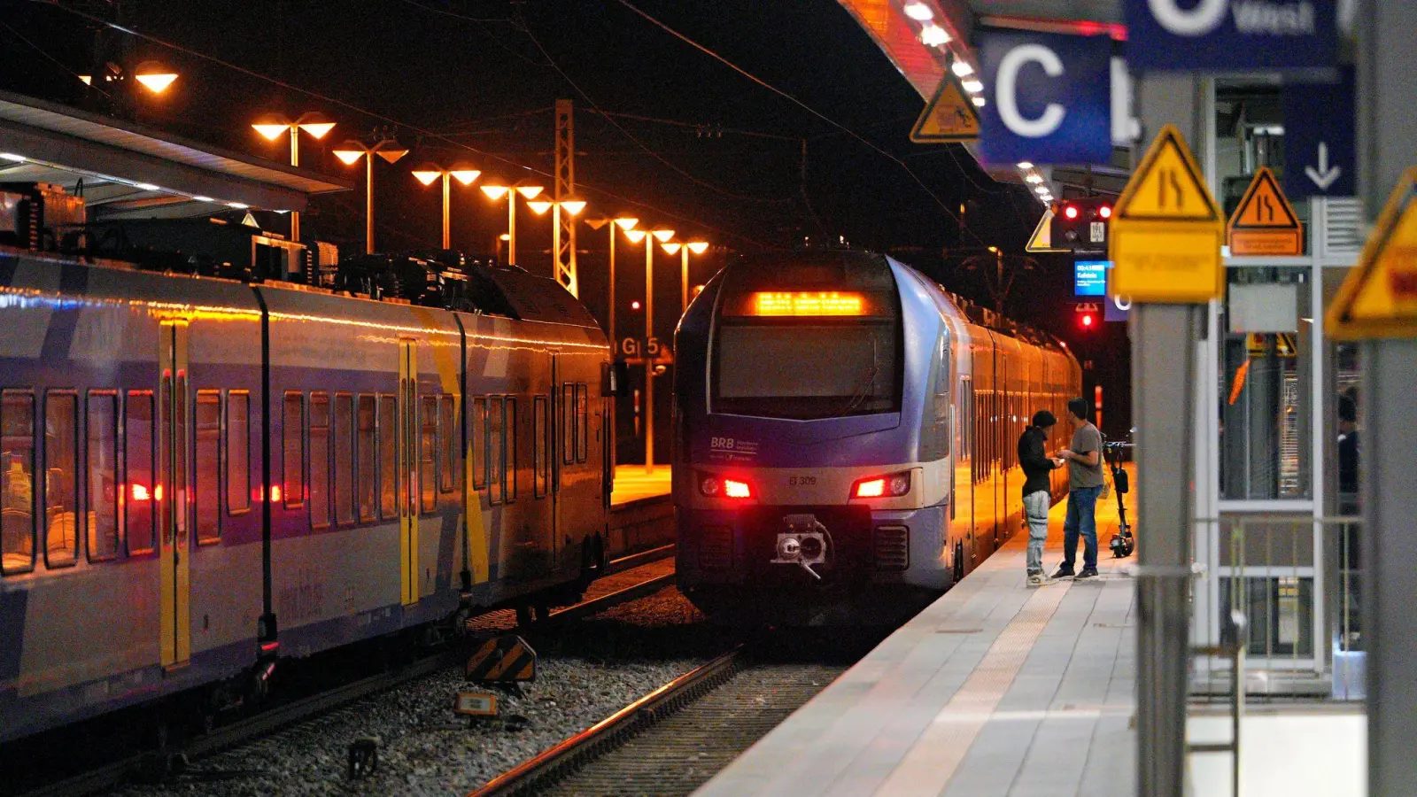 Leere Züge am Bahnhof Rosenheim in Bayern. (Foto: Uwe Lein/dpa)